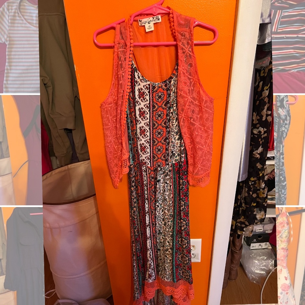 Girl’s High Low Dress w/ Matching Vest